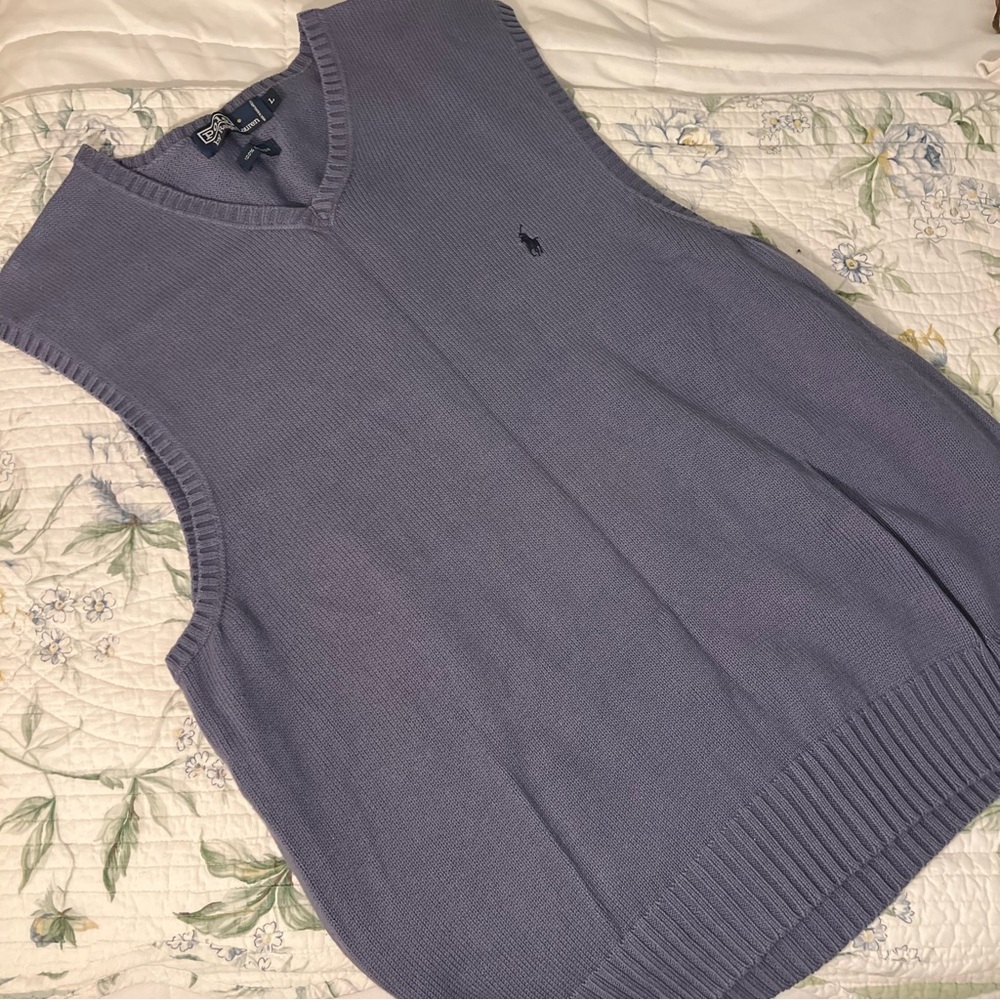Purple Sleeveless Knit Sweater Vest